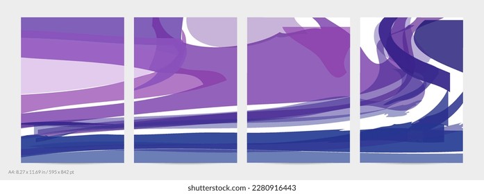 Abstract random bright multicolored strips and waves. Shapes create artistic watercolor pain texture. Universal flyer template. Bold brush strokes with color splatters over white.
