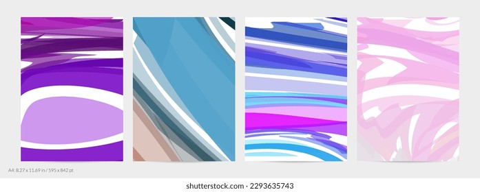 Resumen aleatorio de tiras y ondas multicolores brillantes. Las formas crean textura artística de dolor acuarela. Plantilla de volante universal. Golpes de pincel audaces con manchas de color sobre blanco.