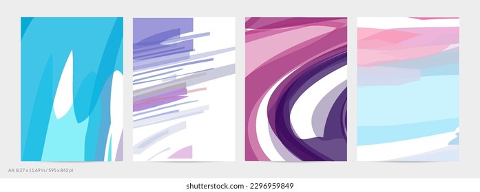 Resumen aleatorio de tiras y ondas multicolores brillantes. Las formas crean textura artística de dolor acuarela. Plantilla de volante universal. Golpes de pincel audaces con manchas de color sobre blanco.