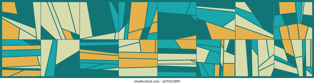 Abstract Random Color Poligones Generative Art background illustration