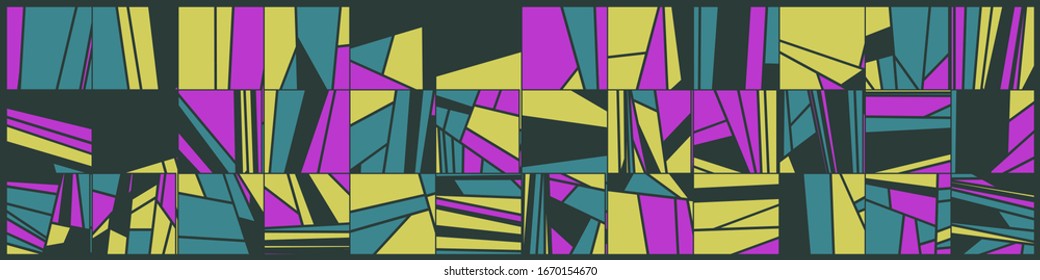 Abstract Random Color Poligones Generative Art background illustration
