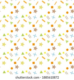 Abstract random colorful geometric figures seamless pattern. Transparent background layer. eps10