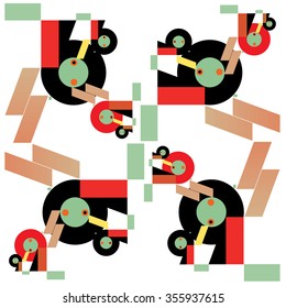 Abstract random and colorful shape background vector illustration