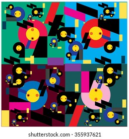 Abstract random and colorful shape background vector illustration