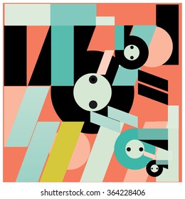 Abstract random and colorful shape background vector illustration