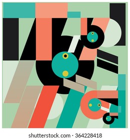 Abstract random and colorful shape background vector illustration