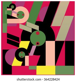 Abstract random and colorful shape background vector illustration