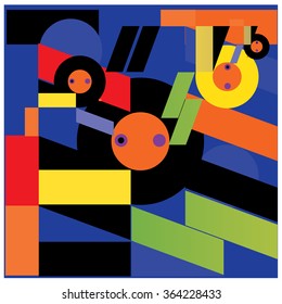 Abstract random and colorful shape background vector illustration