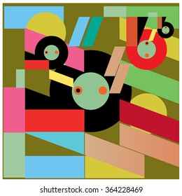 Abstract random and colorful shape background vector illustration