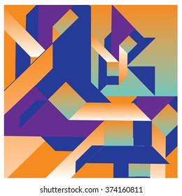 Abstract random and colorful shape background vector illustration