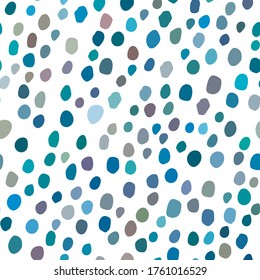 Abstract Random Dot. Blue Bright Explosion Paint. Seamless Holiday Ball. Blue Retro Polka Background. Blue Pattern Baby Design. Irregular Eps Dot Concept. White Color Dot. Small Vector Spot Confetti.