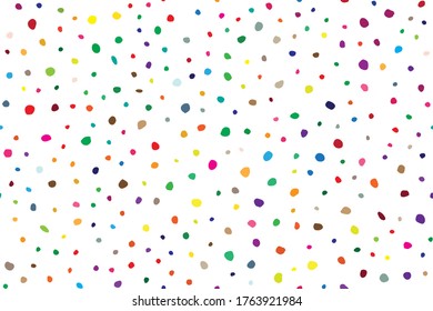 Abstract Random Dot. Red Bright Explosion Drawn. White Vector Spot Birthday. Seamless Graphic Ball. Small Pattern Baby Sparks. Geometric Eps Dot Concept. Rainbow Retro Polka Background. Color Dot.