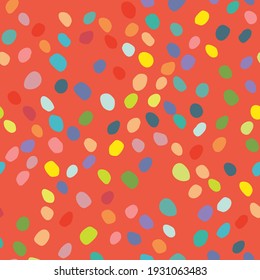 Abstract Random Fun. Color Dot. Blue Modern Explosion Paint. Seamless Graphic Ball. Small Happy Polka Background. Rainbow Pattern Cute Bubble. Purple Vector Spot Polkadot. Halftone Ink Dot Sparkle.