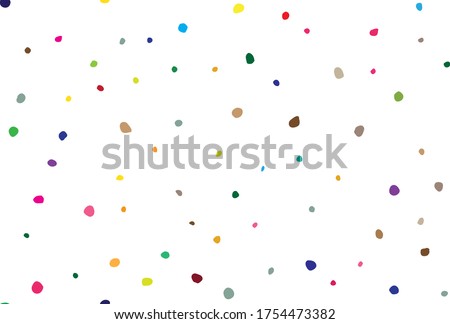 Abstract Random Fun. Irregular Ink Dot Pattern. Rainbow Happy Color Background. Red Vector Explosion Paint. Small Pattern Cute Effect. Polka Dot. Orange Vector Spot Polkadot. Seamless Graphic Spot.