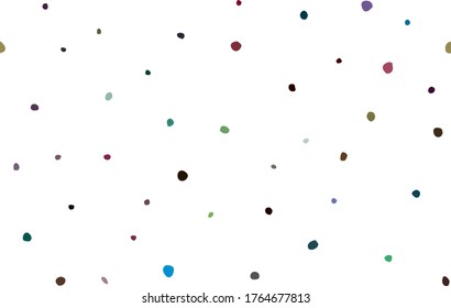 Abstract Random Fun. Rainbow Happy Polka Background. Small Pattern Cool Sparks. Blue Random Christmas Blast. Seamless Holiday Spot. Color Dot. Halftone Ink Dot Texture. White Vector Spot Confetti.