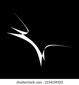 Abstract random geometric shape. Non figural, non figurative artistic illustration