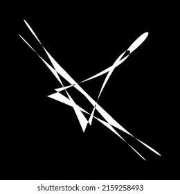 Abstract random geometric shape. Non figural, non figurative artistic illustration