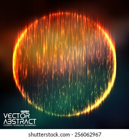 Abstract random glowing lines background. Colorful stripes. Technological cyberspace background. 