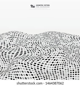 Abstract random gray and black dots stripe wave pattern background. You can use for ad, poster, artwork, template design. illustration vector eps10