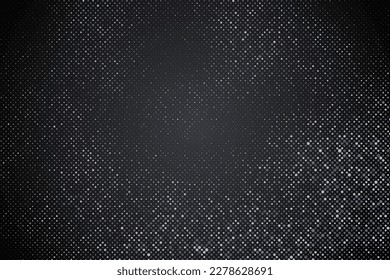 Abstract random gray gradient halftone circle texture isolated on dark background. Geometric vector shape elements pattern for presentation design. Fit for corporate, business talks