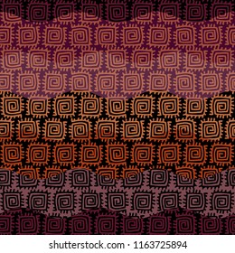 Abstract random grunge pattern of curved multicolor waves. Brown tribal background. Vector image. Seamless pattern.