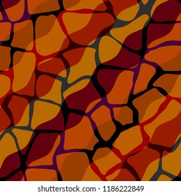 Abstract random grunge pattern of curved shapes. Brown tribal background. Vector image. Seamless pattern.