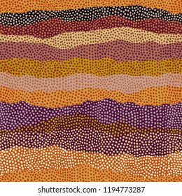 Abstract random grunge pattern of curved shapes. Brown tribal background. Vector image. Seamless pattern.