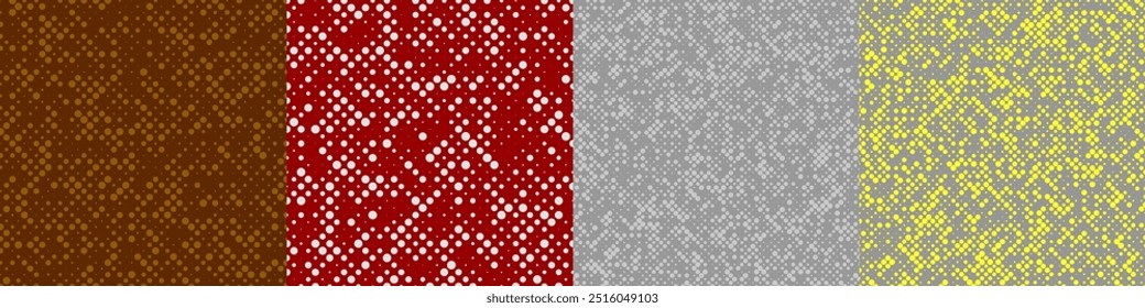 Abstract random halftone dot pattern set