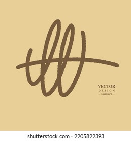 The abstract random hand-drawn line "W", the concept "runs through", golden color schemes, vector graphics.