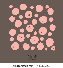 Abstract random hand-painted dots, dry brush effect,  design material, vector 