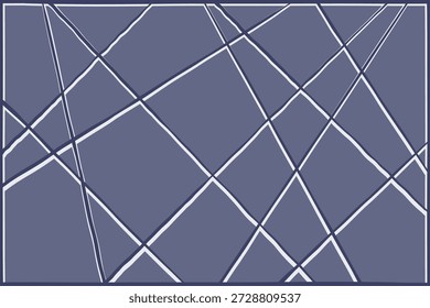 Línea aleatoria Abstractas, Anuncio gráfico geométrico, fondo lineal monocromo de color azul. Plantilla de líneas de croquis caóticas rectas. Ilustración vectorial de diseño moderno.