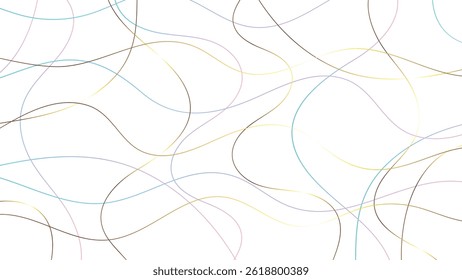 Abstract random line scribble chaotic pattern. Decorative random scribble pattern with tangled curved lines. Abstract wavy linear background outlines random chaotic lines vector illustration.