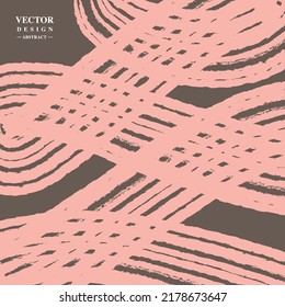 Abstract random lines, dry brush effect, smooth curves in one stroke, vector graphics