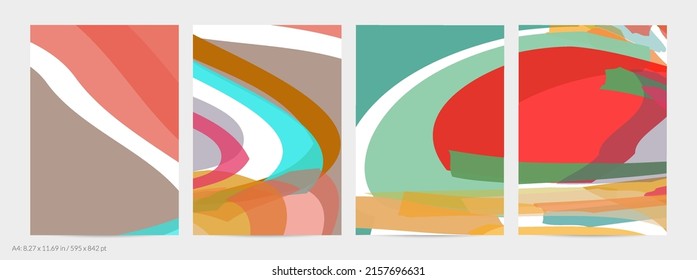 Resumen de tiras multicolores aleatorias. Las formas onduladas crean textura artística de dolor acuarela. Fondo pastel con colores orgánicos de tierra natural. Plantilla de volante universal.