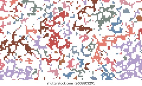 ABSTRACT RANDOM PATTERN PIXEL BACKGROUND FLAT PASTEL COLORFUL SHAPES DESIGN VECTOR TEMPLATE FOR WALLPAPER, COVER DESIGN