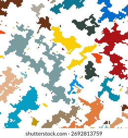 ABSTRACT RANDOM PATTERN PIXEL BACKGROUND FLAT COLORFUL SHAPES DESIGN VECTOR TEMPLATE FOR WALLPAPER, COVER DESIGN