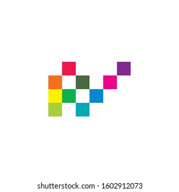 Abstract Random Pixel Logo Design