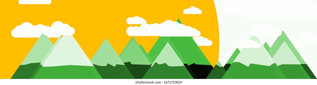 Resumen de Montañas colocadas al azar Panorama ilustración de fondo de arte generativo