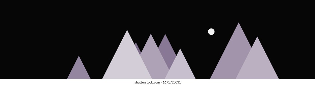 Abstract Random Placed Mountains Panorama Generative Art background illustration
