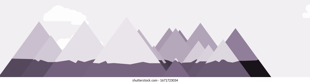 Abstract Random Placed Mountains Panorama Generative Art background illustration