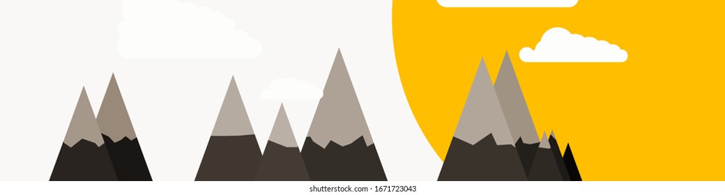 Abstract Random Placed Mountains Panorama Generative Art background illustration