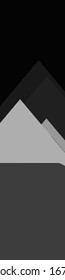 Abstract Random Placed Mountains Panorama Generative Art background illustration