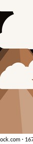 Abstract Random Placed Mountains Panorama Generative Art background illustration