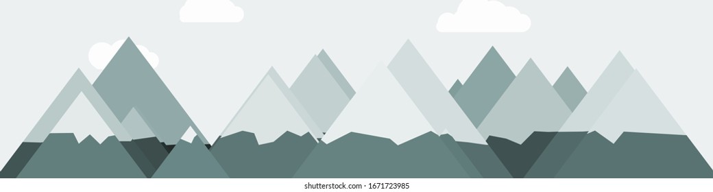 Abstrakter Random Platzierte Berge Panorama Generative Kunsthintergrund