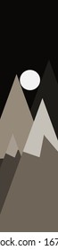 Abstract Random Placed Mountains Panorama Generative Art background illustration