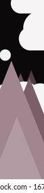 Abstract Random Placed Mountains Panorama Generative Art background illustration