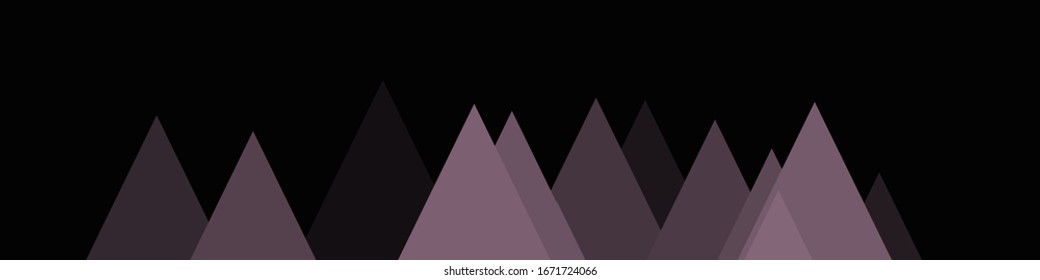 Abstract Random Placed Mountains Panorama Generative Art background illustration