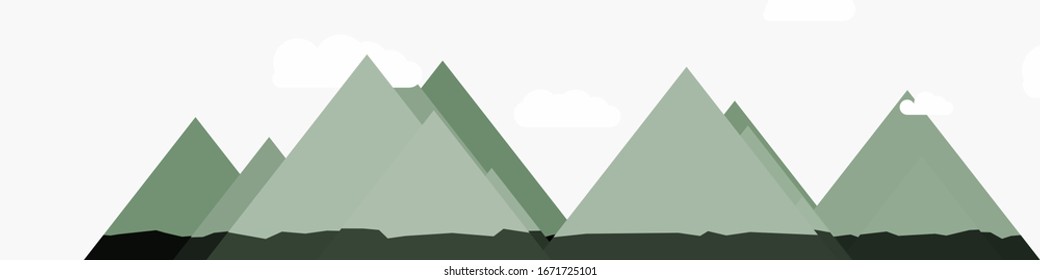 Resumen de Montañas colocadas al azar Panorama ilustración de fondo de arte generativo