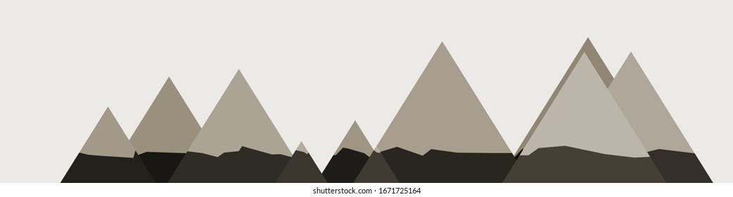 Abstract Random Placed Mountains Panorama Generative Art background illustration