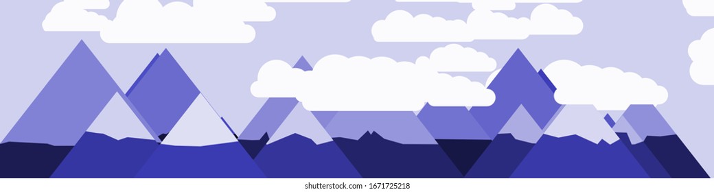 Resumen de Montañas colocadas al azar Panorama ilustración de fondo de arte generativo